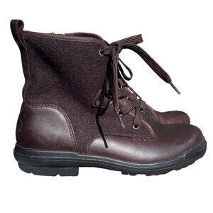 UGG Hapsburg Lace Zip Boots Two Tone Brown Leather # 1122791 Women's Size 10